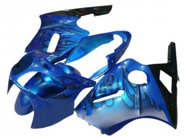 Affordable 2000-2001 Kawasaki ZX12R Motorcycle Fairings - Blue Black Flame UK