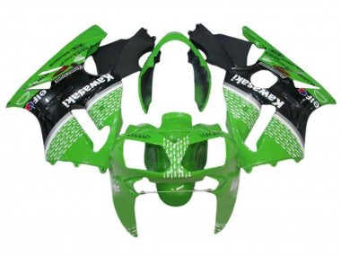 Affordable 2000-2001 Kawasaki ZX12R Motorcycle Fairings - Green Black White Elf UK