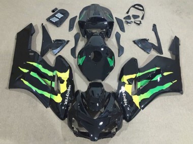 Affordable 2004-2005 Honda CBR1000RR Motorcycle Fairings - Glossy Black Green Yellow Monster UK