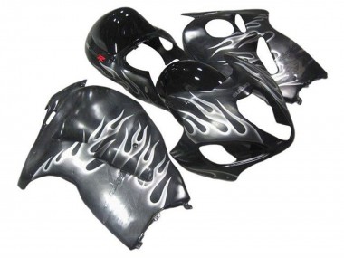 Affordable 1996-2007 Suzuki GSXR 1300 Hayabusa Motorcycle Fairings - Grey Black White Flame UK
