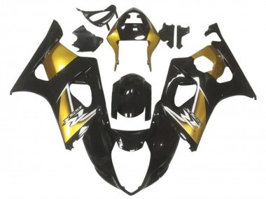Affordable 2003-2004 Suzuki GSXR 1000 Motorcycle Fairings - Gold Glossy Black UK