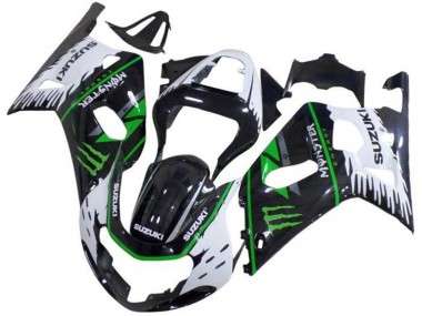 Affordable 2001-2003 Suzuki GSXR 600 / GSXR 750 Motorcycle Fairings - White Black Green Monster UK