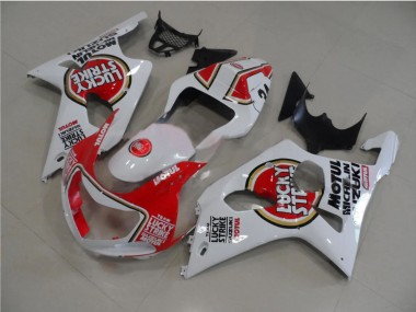 Affordable 2000-2002 Suzuki GSXR 1000 Motorcycle Fairings - White Red Lucky Strike UK