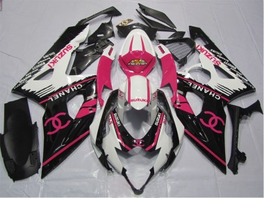 Affordable 2005-2006 Suzuki GSXR 1000 Motorcycle Fairings - White Pink Black Chanel UK