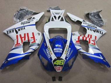 Affordable 1998-1999 Yamaha YZF R1 Motorcycle Fairings - White Blue Red Motul Fiat 46 UK