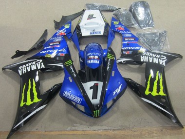 Affordable 2002-2003 Yamaha YZF R1 Motorcycle Fairings - White Blue Black Neon Yellow Monster Graves 1 UK