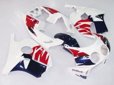 1990-1998 White Red and Blue Honda CBR250RR Motorcycle Fairings