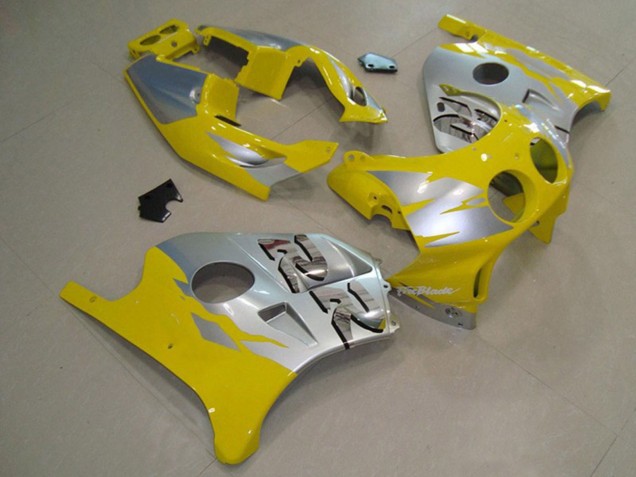 1990-1998 Yellow Silver Honda CBR250RR Motorcycle Fairings