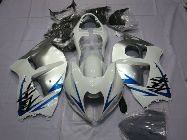 1997-2007 Blue White and Silver Suzuki GSXR 1300 Hayabusa Motorcycle Fairings