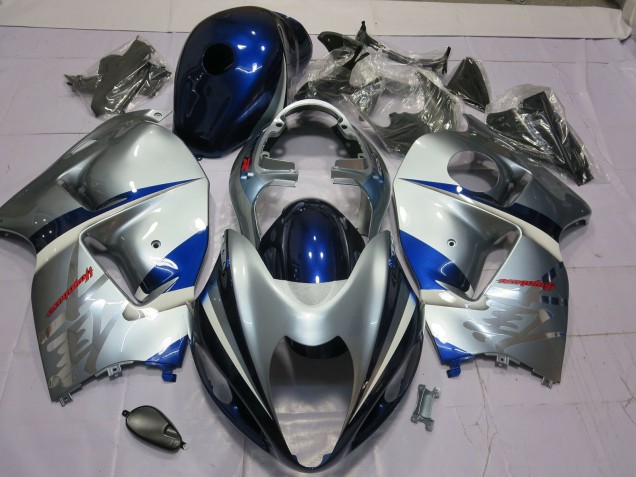 1997-2007 Blue and Silver Suzuki GSXR 1300 Hayabusa Motorcycle Fairings 1997-2007 Blue and Silver Suzuki GSXR 1300 Hayabusa Motorcycle Fairings