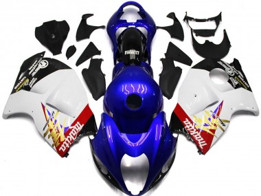 1997-2007 Blue and White Custom Logo Suzuki GSXR 1300 Hayabusa Motorcycle Fairings