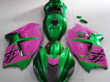 1997-2007 Gloss Green and Pink Suzuki GSXR 1300 Hayabusa Motorcycle Fairings