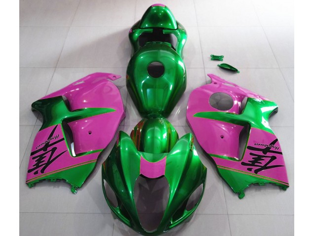 1997-2007 Gloss Green and Pink Suzuki GSXR 1300 Hayabusa Motorcycle Fairings