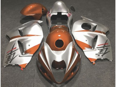 1997-2007 Gloss Orange and Silver Suzuki GSXR 1300 Hayabusa Motorcycle Fairings