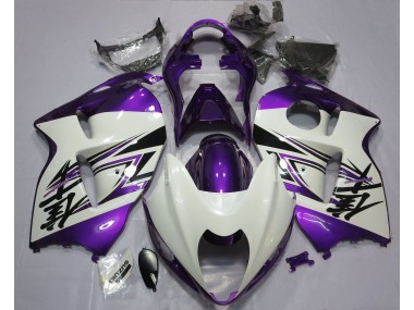 1997-2007 Gloss White & Purple Suzuki GSXR 1300 Hayabusa Motorcycle Fairings