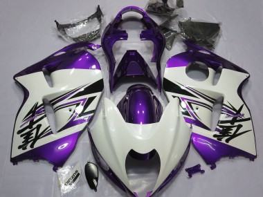 1997-2007 Gloss White & Purple Suzuki GSXR 1300 Hayabusa Motorcycle Fairings