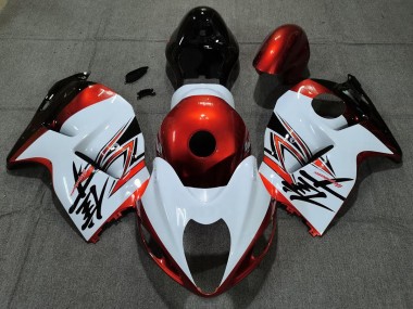 1997-2007 Gloss White and Orange Suzuki GSXR 1300 Hayabusa Motorcycle Fairings