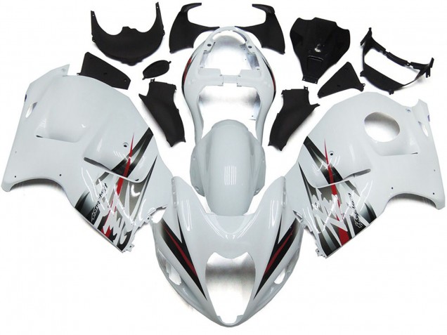 1997-2007 Gloss White and Silver Style Suzuki GSXR 1300 Hayabusa Motorcycle Fairings 1997-2007 Gloss White and Silver Style Suzuki GSXR 1300 Hayabusa Motorcycle Fairings