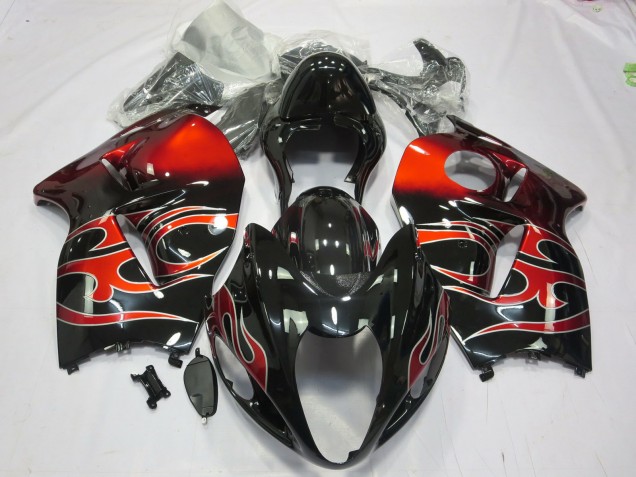 1997-2007 Red Swirl Suzuki GSXR 1300 Hayabusa Motorcycle Fairings