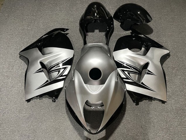 1997-2007 Silver and Black Suzuki GSXR 1300 Hayabusa Motorcycle Fairings
