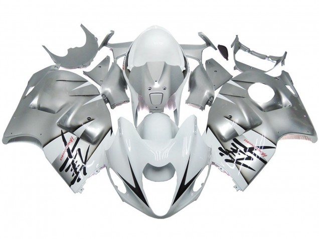 1997-2007 Silver and White Gloss OEM Style Suzuki GSXR 1300 Hayabusa Motorcycle Fairings