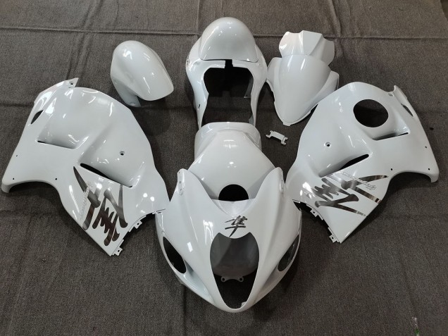 1997-2007 White Gloss OEM Style with Silver Decals Suzuki GSXR 1300 Hayabusa Motorcycle Fairings 1997-2007 White Gloss OEM Style with Silver Decals Suzuki GSXR 1300 Hayabusa Motorcycle Fairings