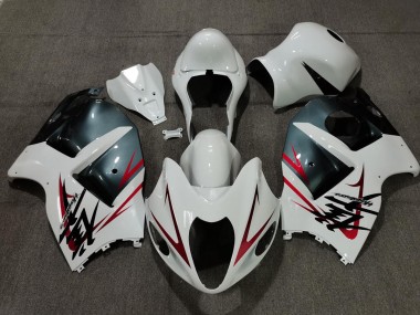 1997-2007 White Light Blue and Red Suzuki GSXR 1300 Hayabusa Motorcycle Fairings