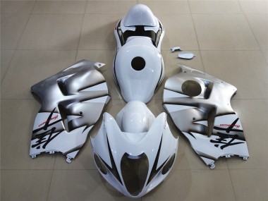 1997-2007 White & Shiny Silver Suzuki GSXR 1300 Hayabusa Motorcycle Fairings