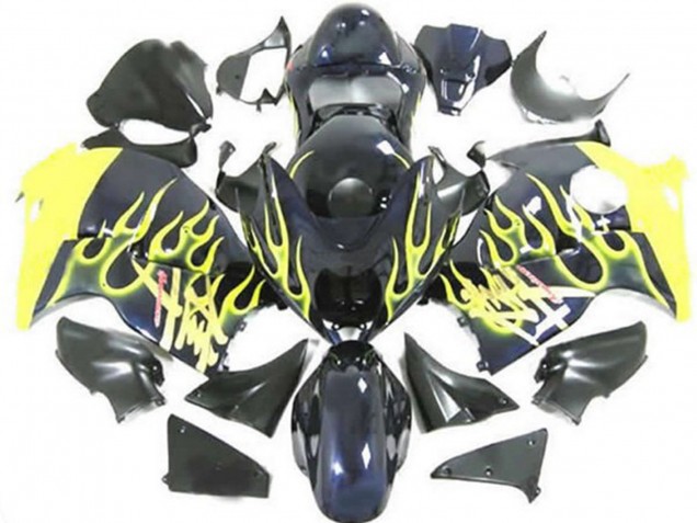 1997-2007 Yellow Flame Suzuki GSXR 1300 Hayabusa Motorcycle Fairings