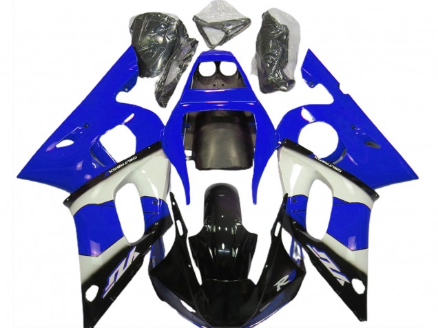 1998-2002 Blue White and Black Yamaha R6 Motorcycle Fairings