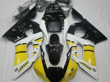 1998-2002 Gloss Yellow and Black Yamaha R6 Motorcycle Fairings