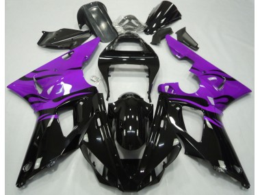 2000-2001 Black Flame & Purple Yamaha R1 Motorcycle Fairings