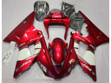 2000-2001 Fire Red & White Yamaha R1 Motorcycle Fairings