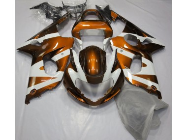 2000-2002 Gloss Orange & White Suzuki GSXR 1000 Motorcycle Fairings