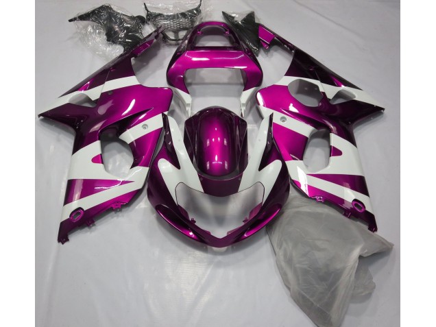 2000-2002 Gloss Pink & White Suzuki GSXR 1000 Motorcycle Fairings