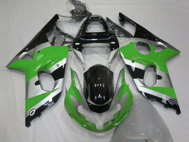 2000-2002 Green Silver OEM Style Suzuki GSXR 1000 Motorcycle Fairings 2000-2002 Green Silver OEM Style Suzuki GSXR 1000 Motorcycle Fairings
