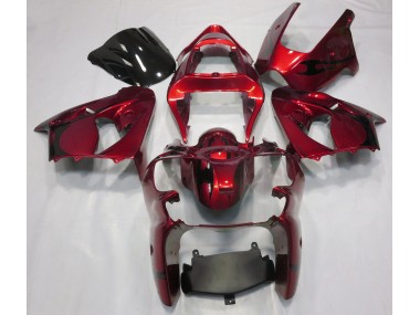 2000-2002 Metallic Red Kawasaki ZX6R Motorcycle Fairings