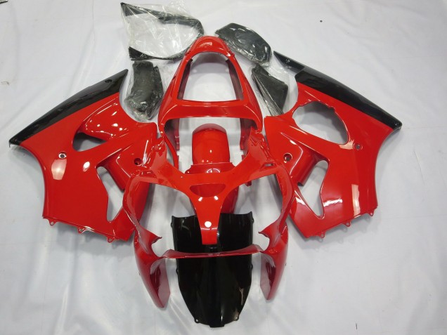 2000-2002 Red and Black Kawasaki ZX6R Motorcycle Fairings 2000-2002 Red and Black Kawasaki ZX6R Motorcycle Fairings