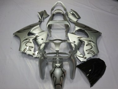 2000-2002 Silver Flame Kawasaki ZX6R Motorcycle Fairings
