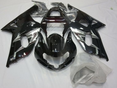 2001-2003 Black Silver Suzuki GSXR 600-750 Motorcycle Fairings