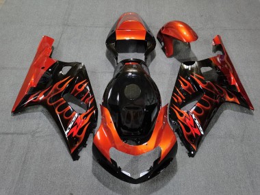 2001-2003 Gloss Black and Orange Suzuki GSXR 600-750 Motorcycle Fairings