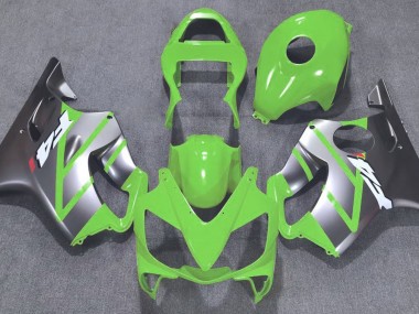 2001-2003 Green and Matte Silver Honda CBR600 F4i Motorcycle Fairings
