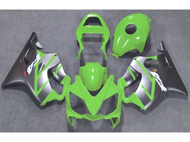 2001-2003 Green and Matte Silver Honda CBR600 F4i Motorcycle Fairings 2001-2003 Green and Matte Silver Honda CBR600 F4i Motorcycle Fairings