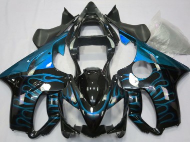 2001-2003 Light Blue Flame Honda CBR600 F4i Motorcycle Fairings