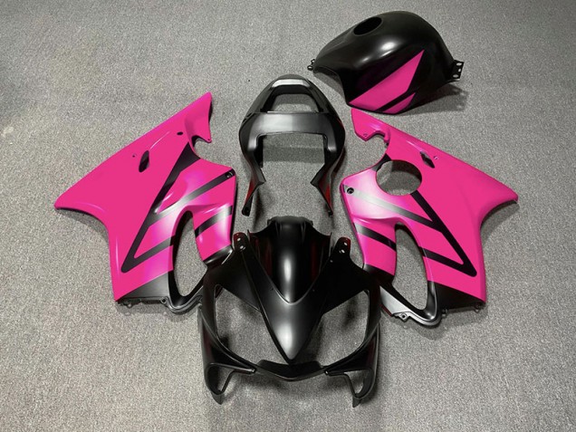 2001-2003 Matte Black and Pink Honda CBR600 F4i Motorcycle Fairings