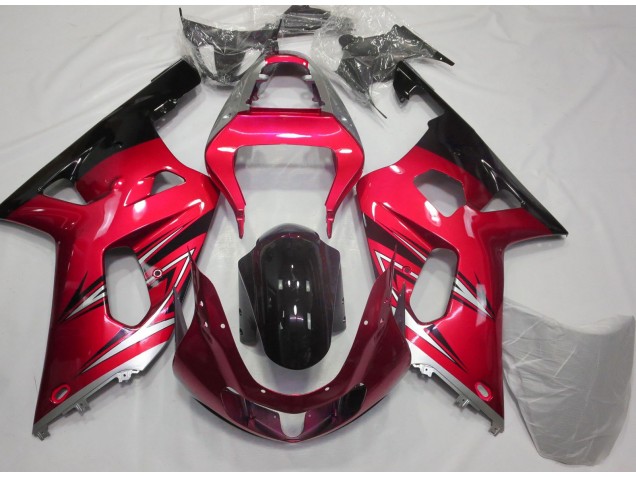 2001-2003 Red and Silver Suzuki GSXR 600-750 Motorcycle Fairings 2001-2003 Red and Silver Suzuki GSXR 600-750 Motorcycle Fairings