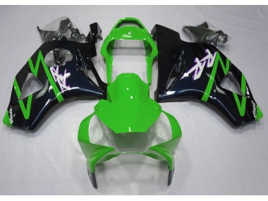 2002-2003 Gloss Black and Green Honda CBR954RR Motorcycle Fairings