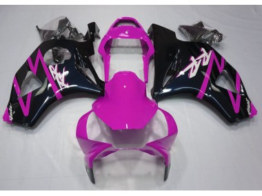 2002-2003 Gloss Black and Pink Honda CBR954RR Motorcycle Fairings