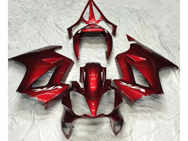 2002-2012 Deep Red Plain Honda VFR800 Motorcycle Fairings
