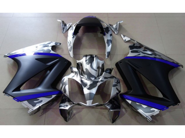 2002-2012 Grey Camouflage & Blue Honda VFR800 Motorcycle Fairings 2002-2012 Grey Camouflage & Blue Honda VFR800 Motorcycle Fairings